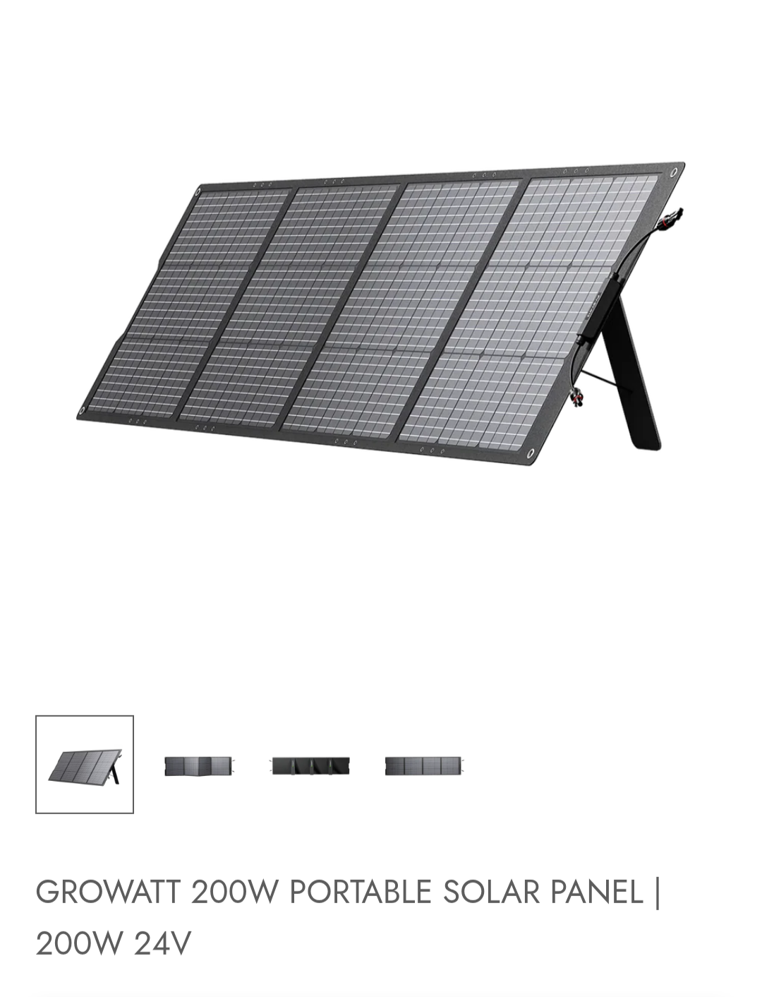 Growatt 200W, 24V
Monocrystalline Solar Cells With Up to 22% Efficiency
Lightweight and foldable, easy to carry
Easy Setup with Kickstand
